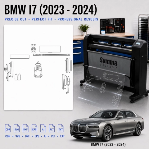 BMW I7 2023 2024 Innenraum PPF- & Folien-Schneidevorlage