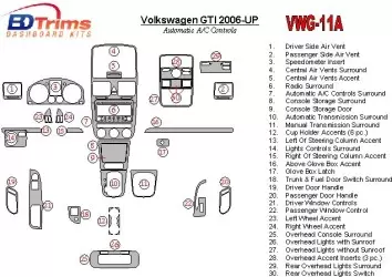 Volkswagen Golf V GTI 2006-UP Automatic Gearbox A/C Control BD innenausstattung armaturendekor cockpit dekor - 2- Cockpit Dekor 