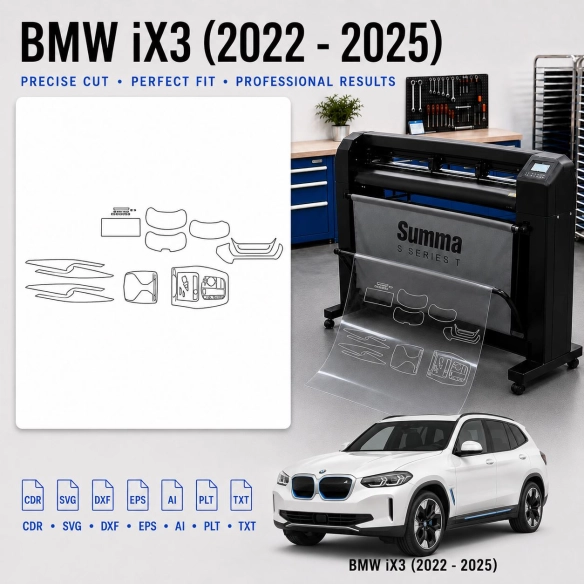 BMW Ix3 2022 2025 Innenraum PPF- & Folien-Schneidevorlage