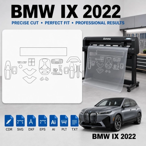 BMW Ix 2022 Innenraum PPF- & Folien-Schneidevorlage