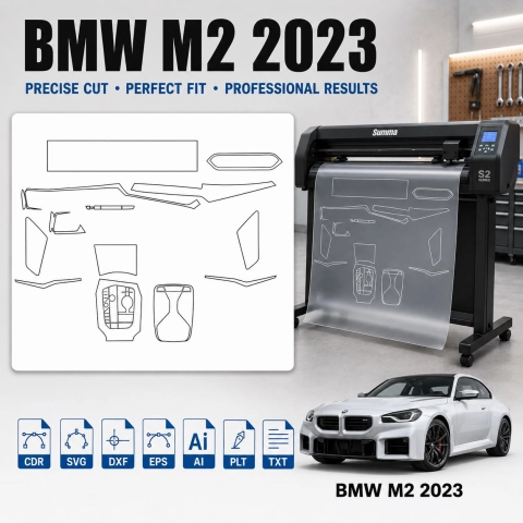 BMW M2 2023 Innenraum PPF- & Folien-Schneidevorlage