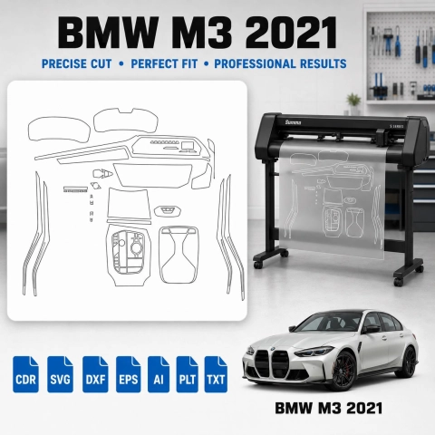 BMW M3 2021 Innenraum PPF- & Folien-Schneidevorlage