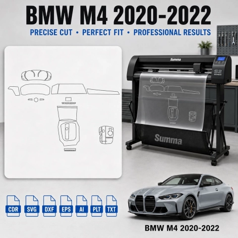 BMW M4 2020 2022 Innenraum PPF- & Folien-Schneidevorlage