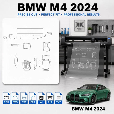 BMW M4 2024 Innenraum PPF- & Folien-Schneidevorlage