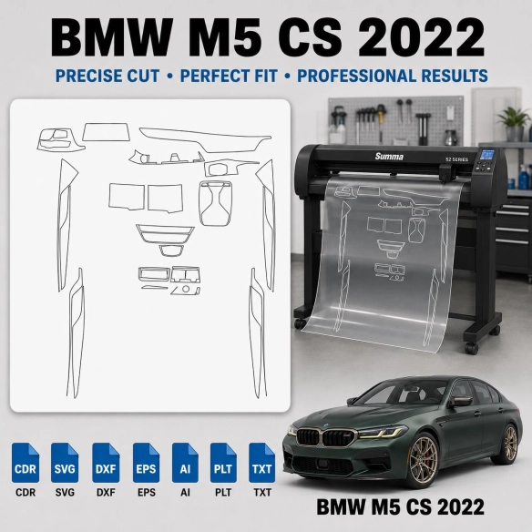 BMW M5 Cs 2022 Innenraum PPF- & Folien-Schneidevorlage