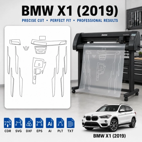 BMW X1 2019 Innenraum PPF- & Folien-Schneidevorlage