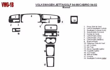 Volkswagen Jetta 1994-1998 Manual Gearbox, 18 Parts set BD innenausstattung armaturendekor cockpit dekor