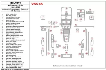 Volkswagen Jetta 2005-2009 Automatic Gear, Auto AC Control BD innenausstattung armaturendekor cockpit dekor