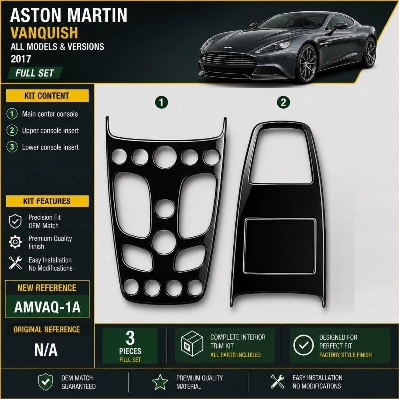 Aston Martin Vanquish 2017 3D Cockpit Dekor Interieurleisten Set 3-teilig