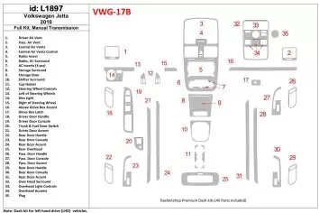 Volkswagen Jetta 2010-2010 Voll Satz, Manual Gear Box BD innenausstattung armaturendekor cockpit dekor