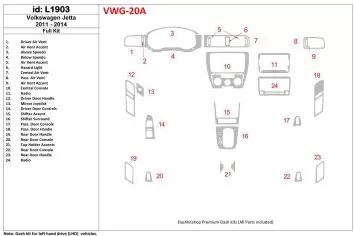 Volkswagen Jetta 2011-UP Voll Satz, Without NAVI BD innenausstattung armaturendekor cockpit dekor
