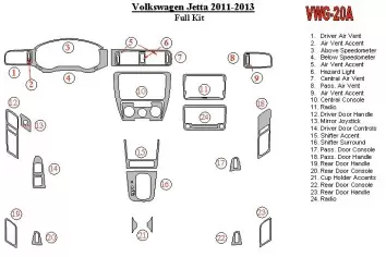 Volkswagen Jetta 2011-UP Voll Satz, Without NAVI BD innenausstattung armaturendekor cockpit dekor - 2- Cockpit Dekor Innenraum