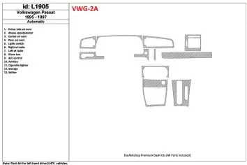 Volkswagen Passat 1995-1997 Automatic Gearbox, 11 Parts set BD innenausstattung armaturendekor cockpit dekor