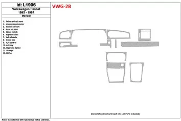 Volkswagen Passat 1995-1997 Manual Gearbox, 11 Parts set BD innenausstattung armaturendekor cockpit dekor