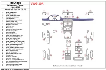 Volkswagen Passat 2006-2009 Manual Gearbox AC Controls, Voll Satz BD innenausstattung armaturendekor cockpit dekor