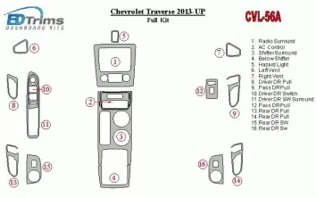 Chevrolet Traverse 2013-UP Voll Satz BD innenausstattung armaturendekor cockpit dekor