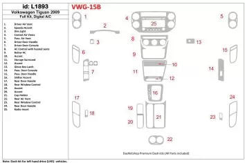 Volkswagen Tiguan 2009-2009 Voll Satz, Automatic AC BD innenausstattung armaturendekor cockpit dekor