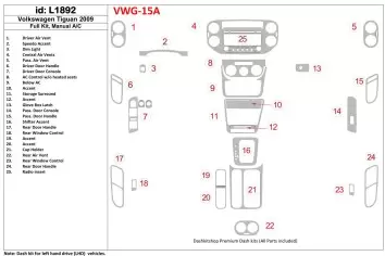 Volkswagen Tiguan 2009-2009 Voll Satz, Manual Gearbox AC BD innenausstattung armaturendekor cockpit dekor