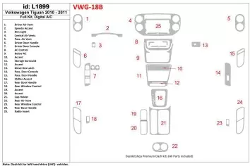Volkswagen Tiguan 2010-UP Voll Satz, Automatic AC Control BD innenausstattung armaturendekor cockpit dekor