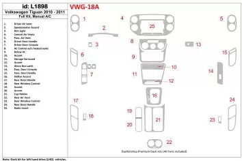 Volkswagen Tiguan 2010-UP Voll Satz, Manual Gearbox AC Control BD innenausstattung armaturendekor cockpit dekor