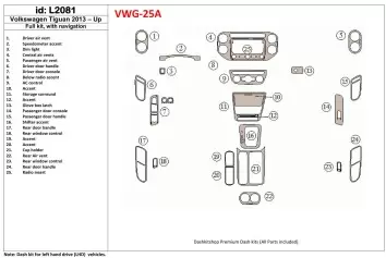 Volkswagen Tiguan 2013-UP Voll Satz, With NAVI BD innenausstattung armaturendekor cockpit dekor