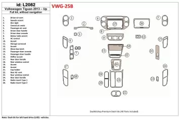 Volkswagen Tiguan 2013-UP Voll Satz, Without NAVI BD innenausstattung armaturendekor cockpit dekor