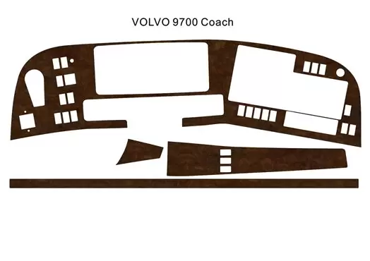 Volvo 9700 Bus Coach 2013 3M Mittelkonsole Armaturendekor Cockpit Dekor 4-Teilige - 1- Cockpit Dekor Innenraum