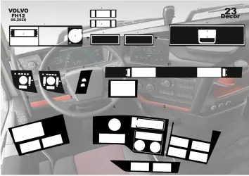 Volvo FH Version 5 ab 2020 XL XXL Mittelkonsole Armaturendekor Cockpit Dekor 23-Teile