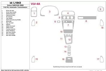 Volvo S40 2000-2000 Voll Satz, Automatic Gear BD innenausstattung armaturendekor cockpit dekor