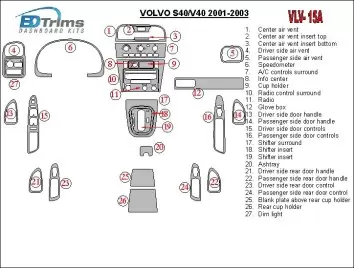 Volvo S40 2001-2003 Voll Satz BD innenausstattung armaturendekor cockpit dekor