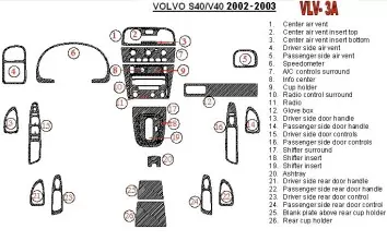 Volvo V40 2002-UP Voll Satz, 26 Parts set BD innenausstattung armaturendekor cockpit dekor