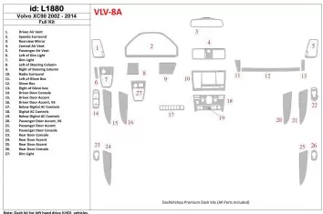 Volvo XC90 2003-UP Full Set Interior BD Dash Trim Kit - 1- Cockpit Dekor Innenraum