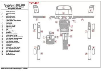 Toyota Camry 2005-2006 Voll Satz, Automatic Gear, Without NAVI system, Without OEM BD innenausstattung armaturendekor cockpit de