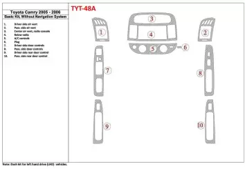 Toyota Camry 2005-2006 Grundset, Without NAVI system, Without OEM BD innenausstattung armaturendekor cockpit dekor