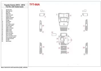 Toyota Camry 2012-UP Voll Satz, With Heating Seats BD innenausstattung armaturendekor cockpit dekor - 1- Cockpit Dekor Innenraum