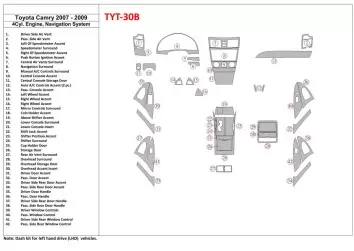 Toyota Camry 2007-2010 Voll Satz, 4 Cyl With NAVI BD innenausstattung armaturendekor cockpit dekor - 1- Cockpit Dekor Innenraum
