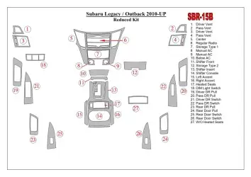 Subaru Legacy 2010-2014 Mittelkonsole Armaturendekor Cockpit Dekor 27-Teile
