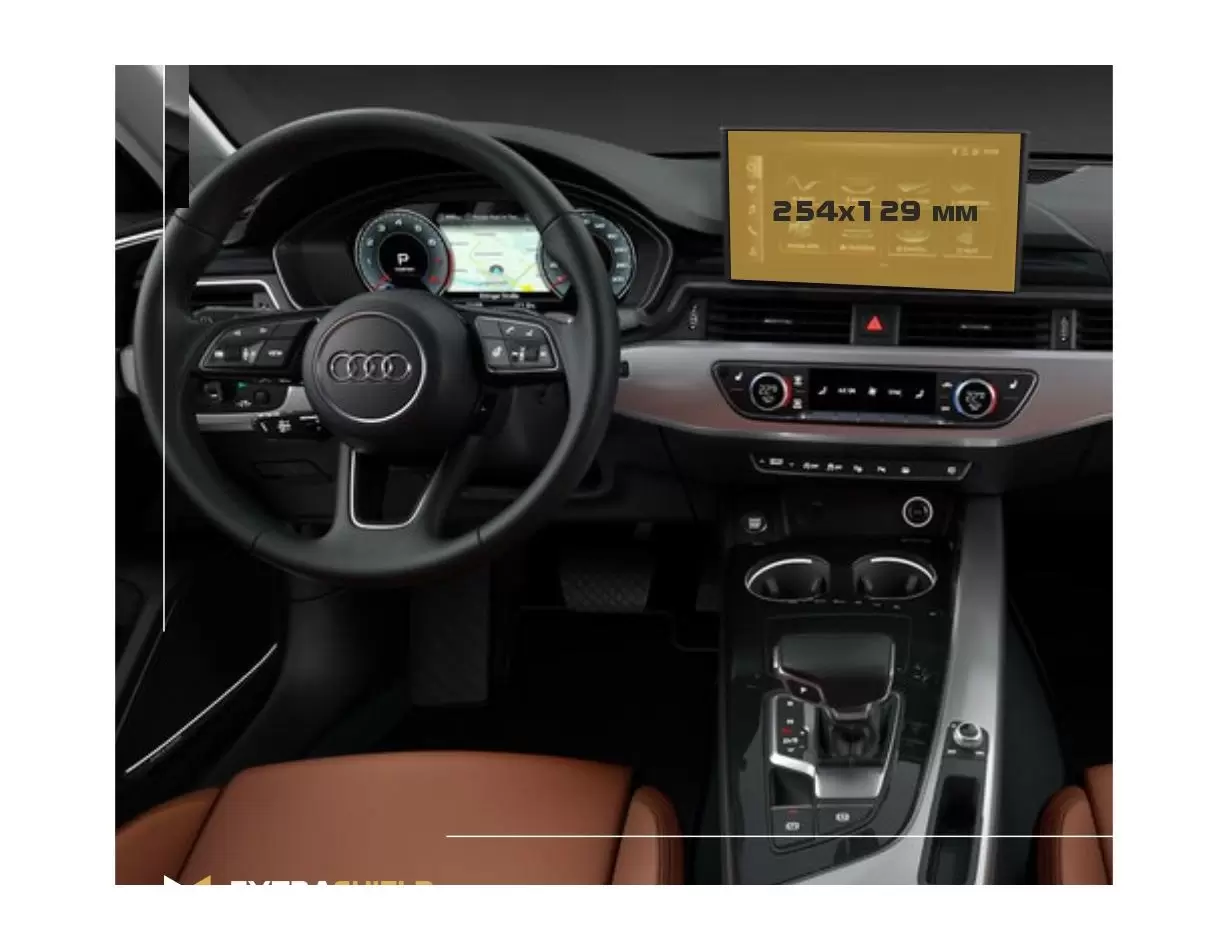 Audi A4 (B8) 2007 - 2015 Multimedia MMI 6,5" DisplayschutzGlass Kratzfest Anti-Fingerprint Transparent - 1- Cockpit Dekor Innenr