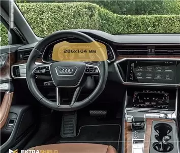Audi A5 (F5) Facelift 2019 - Present Multimedia MMI 10,1" DisplayschutzGlass Kratzfest Anti-Fingerprint Transparent - 1- Cockpit