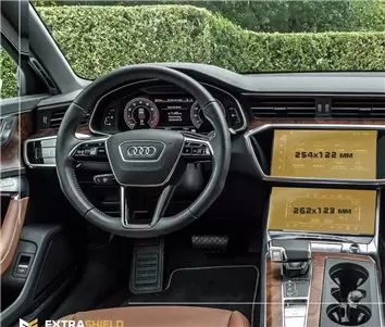 Audi A6 (?7) 2014 - 2018 Multimedia MMI 8" DisplayschutzGlass Kratzfest Anti-Fingerprint Transparent - 1- Cockpit Dekor Innenrau