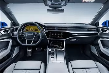 Audi A6 (?8) 2018 - Present Rear climate control DisplayschutzGlass Kratzfest Anti-Fingerprint Transparent - 1