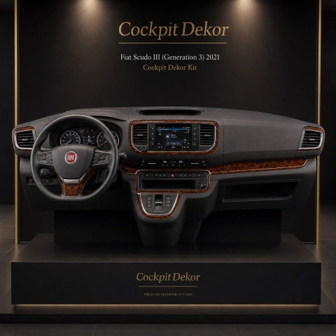 Fiat Scudo (Generation III) 2022–Present 3D Interieur Armaturenbrett Dekor Set 20-teilig