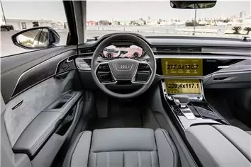 Audi A7 II (4K) 2017 - Present Rear climate control DisplayschutzGlass Kratzfest Anti-Fingerprint Transparent - 1- Cockpit Dekor