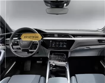 Audi E-tron 2018 - Present Digital Speedometer 12,3" DisplayschutzGlass Kratzfest Anti-Fingerprint Transparent - 1