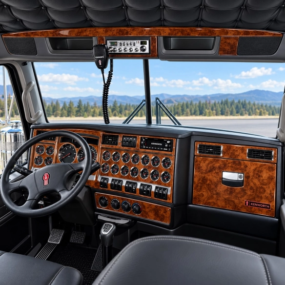 Kenworth W990 Truck- Year 2019-2026 3D Cockpit Dekor Interieurleisten Set As shown in product diagram-teilig