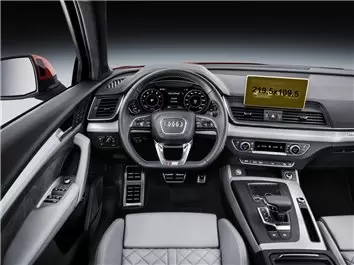 Audi Q5 II (FY) Pre-facelift 2016 - 2019 Multimedia MMI 7" DisplayschutzGlass Kratzfest Anti-Fingerprint Transparent