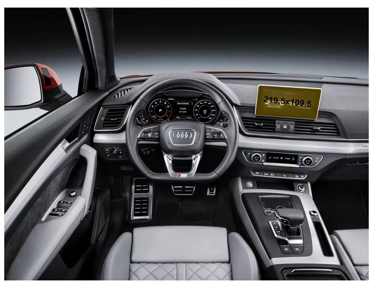 Audi Q5 II (FY) Pre-facelift 2016 - 2019 Multimedia MMI 7" DisplayschutzGlass Kratzfest Anti-Fingerprint Transparent - 1- Cockpi