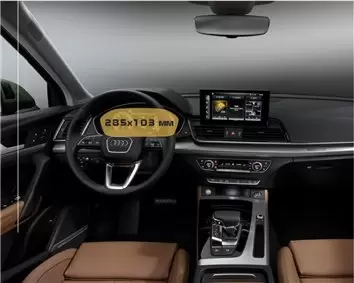 Audi Q5 II (FY) Pre-facelift 2016 - 2019 Multimedia MMI 8,3" DisplayschutzGlass Kratzfest Anti-Fingerprint Transparent - 1- Cock