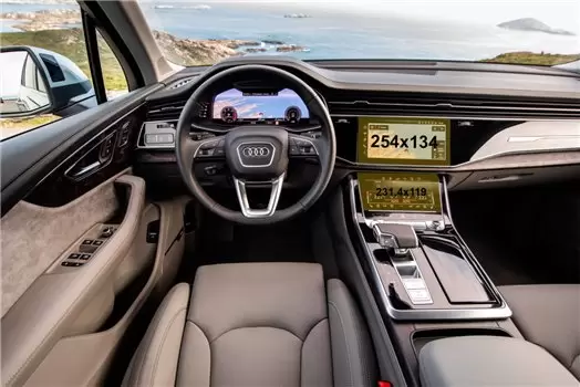 Audi Q7 II (4M) Pre-facelift 2016 - 2019 Multimedia 7" DisplayschutzGlass Kratzfest Anti-Fingerprint Transparent - 1- Cockpit De Audi Q7 II (4M) Pre-facelift 2016 - 2019 Multimedia 7" DisplayschutzGlass Kratzfest Anti-Fingerprint Transparent - 1- Cockpit De