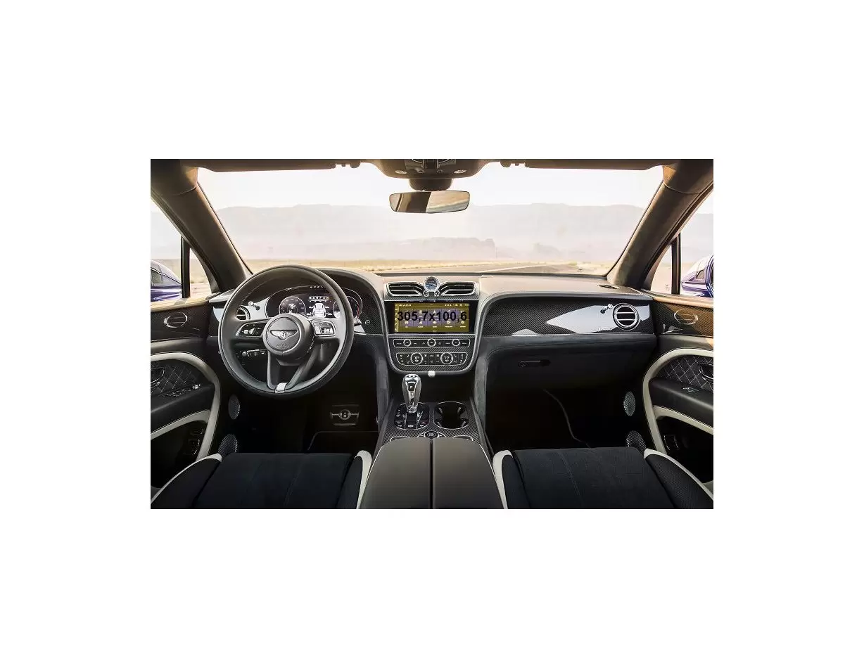 Bentley Bentayga 2016 - 2020 Digital Speedometer DisplayschutzGlass Kratzfest Anti-Fingerprint Transparent - 1- Cockpit Dekor In